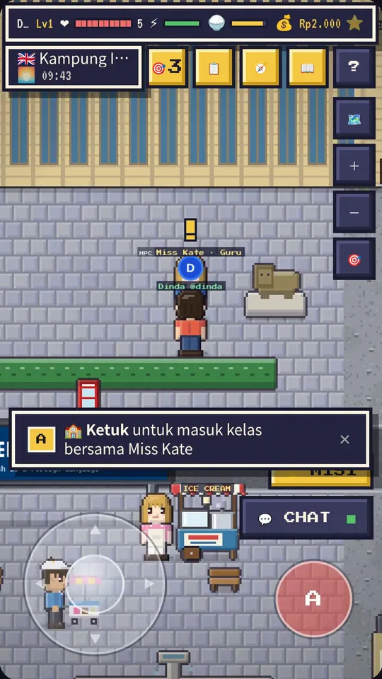Tampilan game: Tinggal di kampung